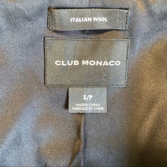 Club Monaco Carolina Wool Pea Coat Leather Sleeves - Picture 11 of 16